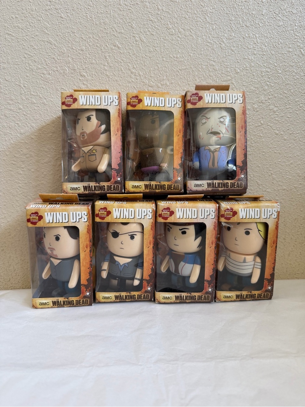 AMC The Walking Dead Wind Up Figures Complete Set of 7 In Original Boxes